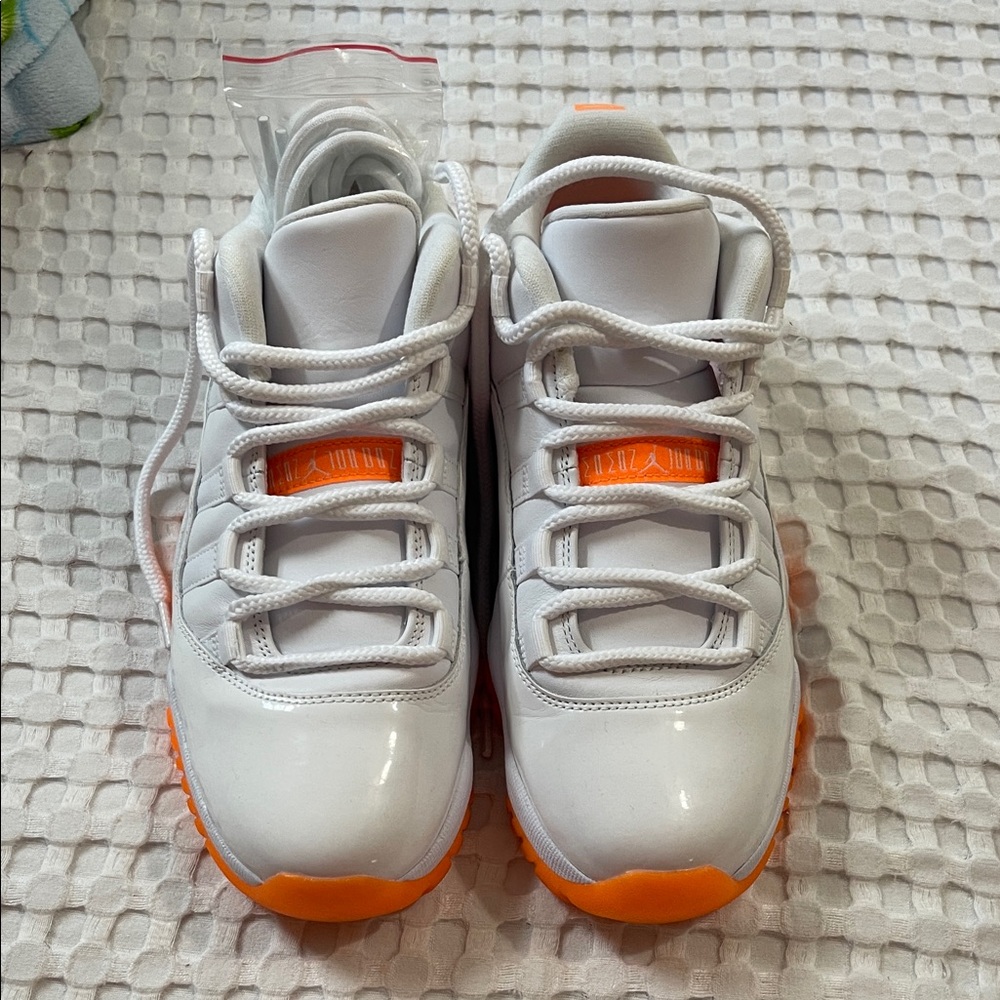 Jordan White and Orange Sneakers